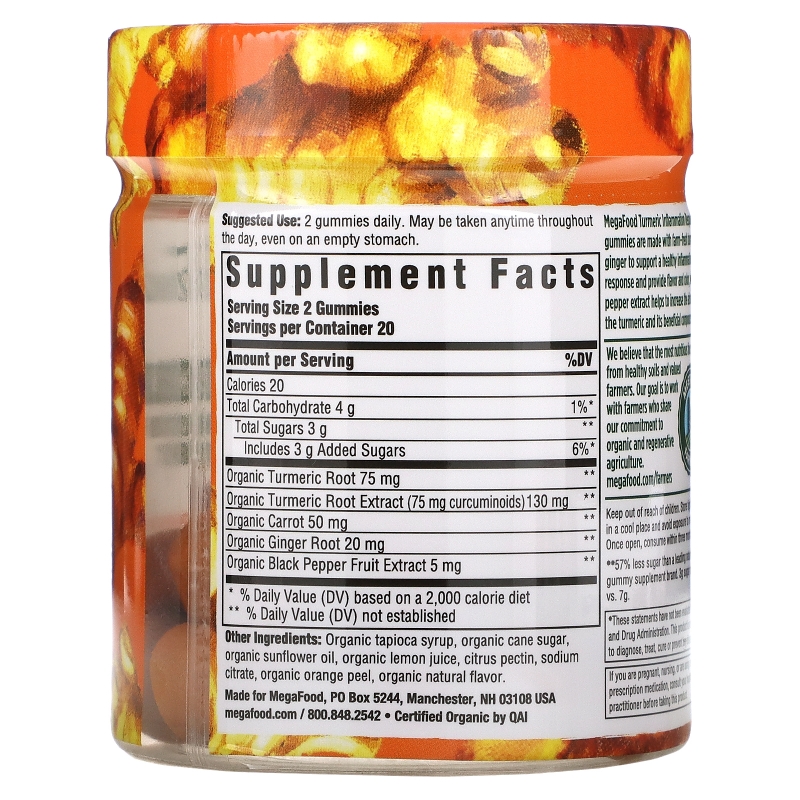 MegaFood, Turmeric, Inflammation Response, 40 Gummies