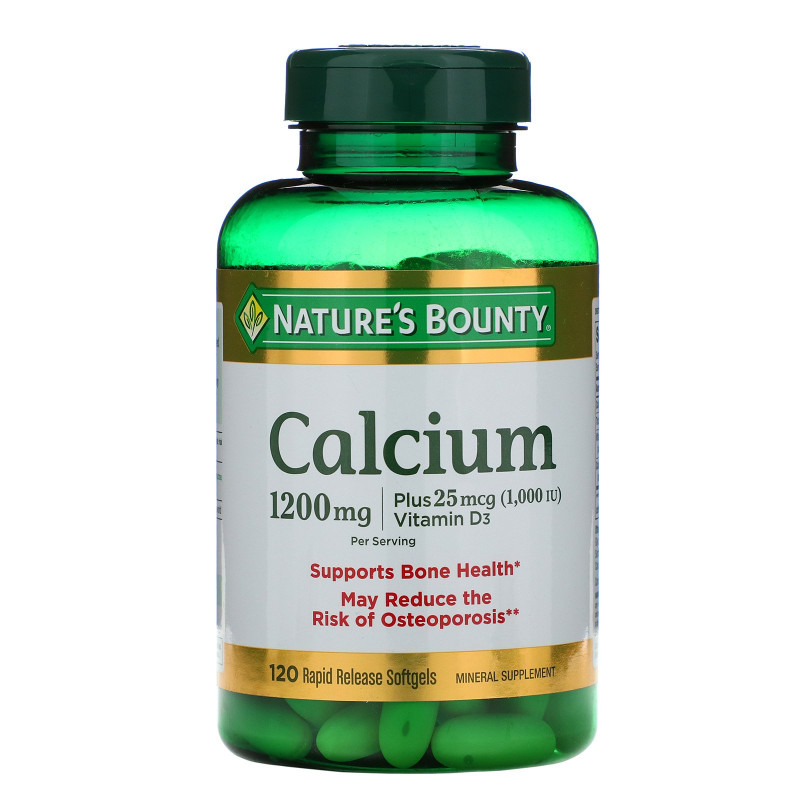 Nature's Bounty, Absorbable Calcium With Vitamin D3, 1200 mg, 120 Softgels