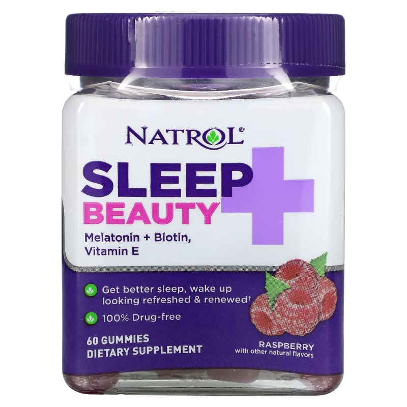 Natrol, Sleep + Beauty, Raspberry, 60 Gummies