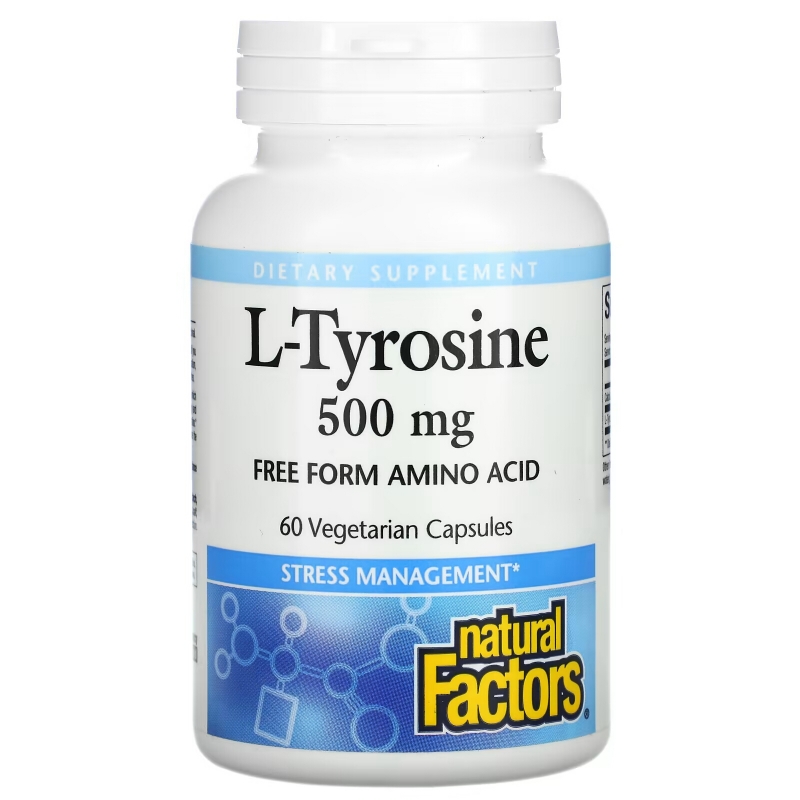Natural Factors, L-Tyrosine, 500 mg, 60 Vegetarian Capsules