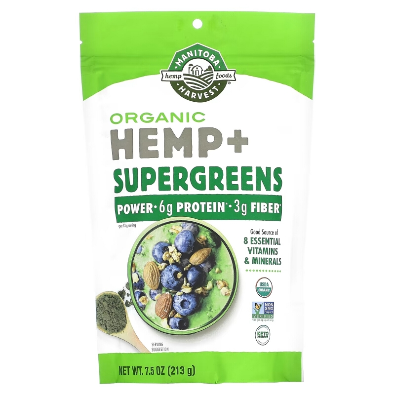 Manitoba Harvest, Organic Hemp+ Supergreens, 7.5 oz (213 g)