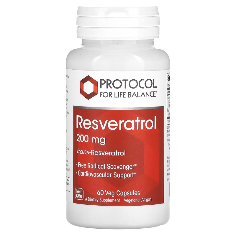 Protocol for Life Balance, Resveratrol, 200 mg, 60 Veg Capsules