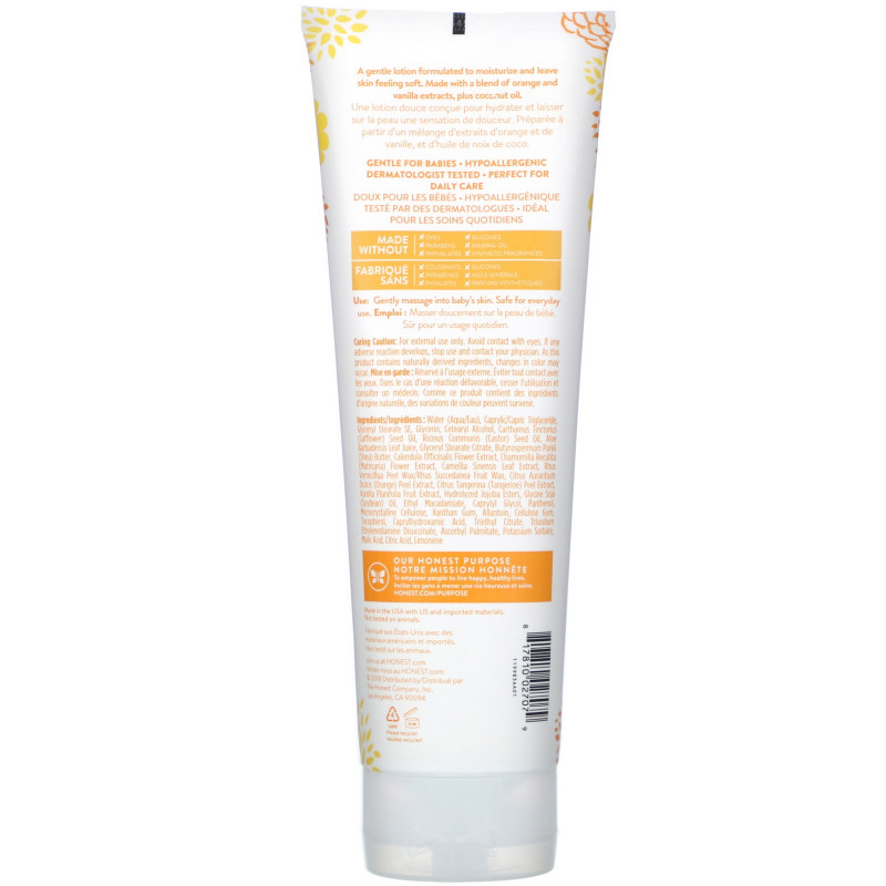 The Honest Company, Everyday Gentle, Face + Body Lotion, Sweet Orange Vanilla, 8.5 fl oz (250 ml)