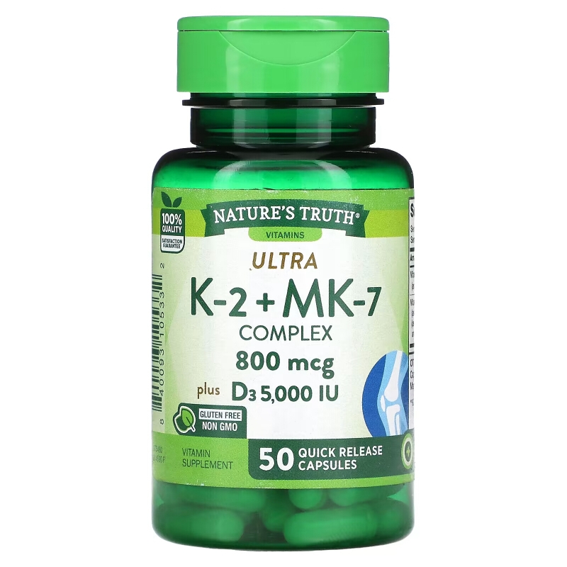 Nature's Truth, K-2 + MK-7 Complex, 800 mcg, 50 Quick Release Capsules