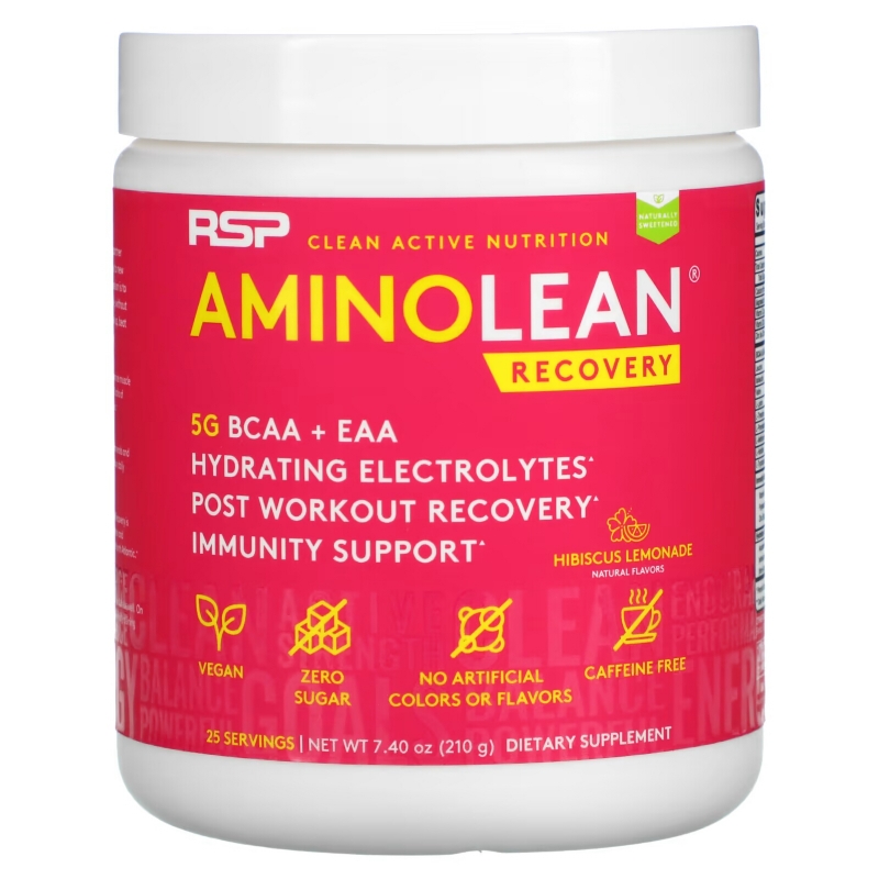 RSP Nutrition, AminoLean Recovery, Hibiscus Lemonade, 7.40 oz (210 g)