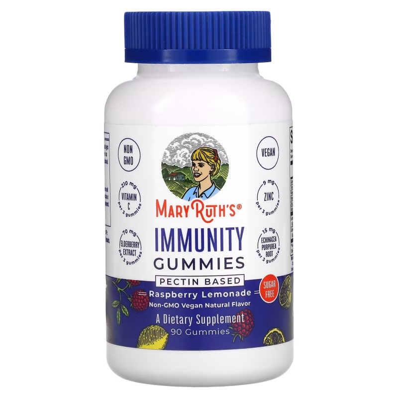 MaryRuth Organics, Immunity Gummies, Pectin Based, Raspberry Lemonade, 90 Gummies