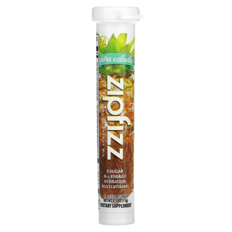 Zipfizz, Healthy Energy With Vitamin B12, Pina Colada, 20 Tubes, 11 g Each