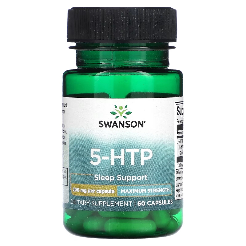 Swanson, 5-HTP, 200 мг, 60 капсул