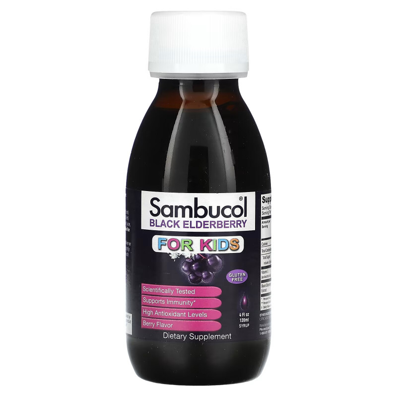 Sambucol, Black Elderberry Syrup, For Kids, Berry, 4 fl oz (120 ml)