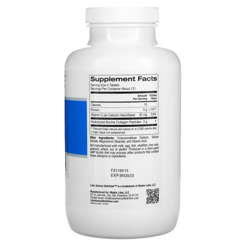 Lake Avenue Nutrition, Hydrolyzed Collagen Type 1 & 3, 1000 mg, 365 Tablets